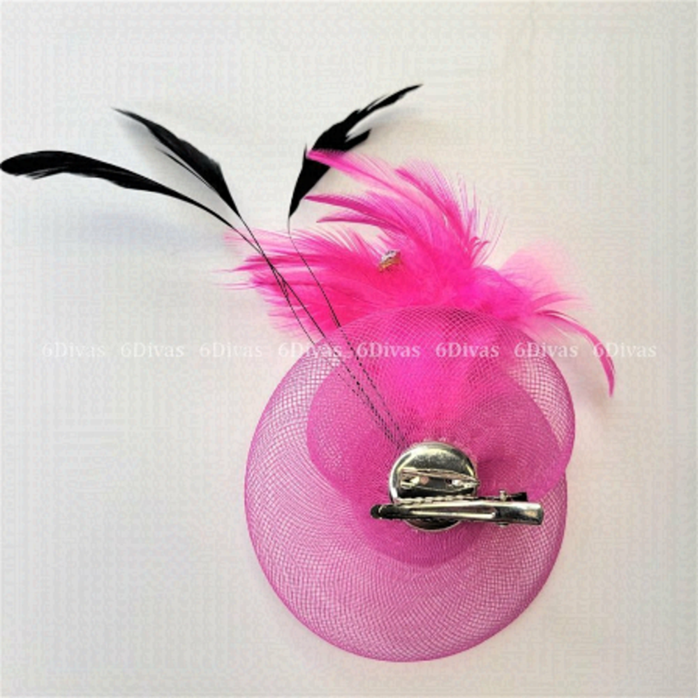 Hair Accessory, Pink Brooch, Pink Fascinator, Feathers Fascinator- NEW !